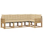 vidaXL Ensemble de canapés d'extérieur 5 Pièces Blanc et Beige