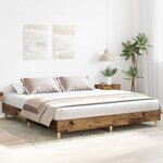vidaXL Cadre de lit sans matelas vieux bois 200x200 cm bois ingénierie