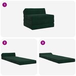 vidaXL Canapé-lit pliable Vert foncé 200 x 70 x 10 cm Velours