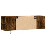 vidaXL Meuble TV mural avec lumières LED chêne fumé 135x31x39 5 cm