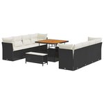 vidaXL Ensemble de canapé de jardin 11 Pièces Noir polyrotin