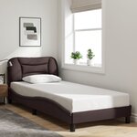 vidaXL Cadre de lit sans matelas marron foncé 90x200 cm tissu