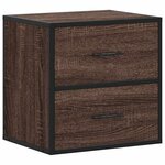 vidaXL Tables de chevet murales 2 Pièces chêne marron 40x31x39 5 cm