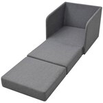 vidaXL Fauteuil convertible gris clair tissu