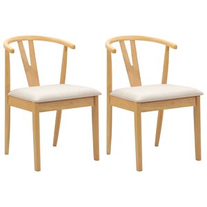 vidaXL Chaise de salle à manger 2 Pièces Naturel et clair