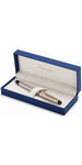 Waterman expert stylo plume  acier inoxydable  plume moyenne  encre bleue  coffret cadeau