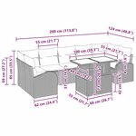 Ensemble de Canapé de Jardin 8 Pièces avec Coussins Beige Poly Rattan