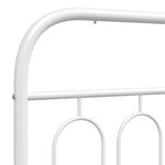 vidaXL Cadre de lit métal sans matelas avec pied de lit blanc 75x190cm