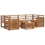 vidaXL Ensemble de canapés d'extérieur 7 Pièces Naturel