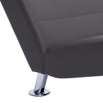 vidaXL Chaise longue avec oreiller Gris Similicuir