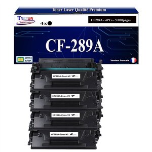 T3AZUR -4x Toners compatibles avec HP CF289A (89A) pour HP LaserJet Enterprise MFP M528  M528c  M528z  M507  M507dn  M507dng  M507n  M507x