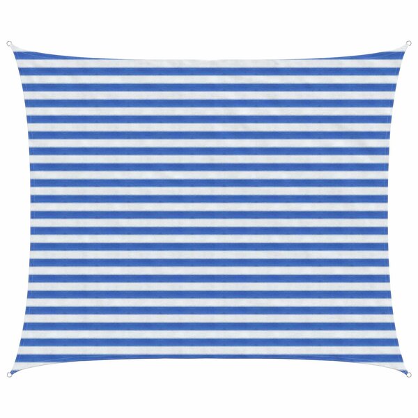 vidaXL Voile d'ombre 2 5 x 4 m HDPE Rectangulaire Bleu et Blanc