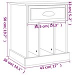 vidaXL Table de chevet chêne sonoma 43x36x50 cm