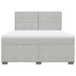 vidaXL Sommier à lattes de lit et matelas Gris clair 180x200cm Velours