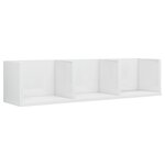 vidaXL Étagère murale à CD Blanc brillant 75x18x18cm Bois d'ingénierie