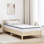 vidaXL Matelas Blanc  Gris 90 x 200 cm Tissu tricoté