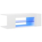 vidaXL Meuble TV avec lumières LED blanc brillant 90x39x30 cm