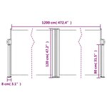 vidaXL Auvent latéral rétractable terre cuite 120x1200 cm