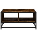 vidaXL Table basse chêne fumé 60 5x60 5x30 cm bois d'ingénierie/métal