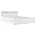 vidaXL Cadre de lit avec tête de lit sans matelas blanc 140x190 cm