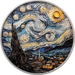 Monnaie STARRY NIGHT Nuit Étoilée 2 Oz Argent 2000 Francs Cameroon 2025