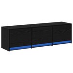 vidaXL Meuble TV avec LEDs Chêne Noir 140x34x40 cm Bois d'ingénierie