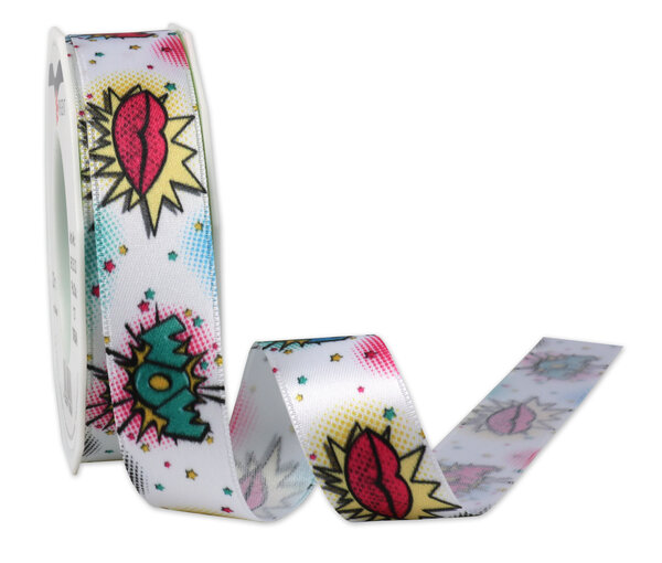 Ruban pop art 20-m-rouleau 25 mm multicolor