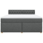 vidaXL Sommier à lattes de lit avec matelas Gris foncé 180x200cm Tissu