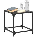 vidaXL Tables basses avec dessus en verre noir 2 Pièces 40x40x40 cm acier