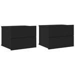 vidaXL Tables de chevet 2 Pièces Noir 40x30x30 cm Bois d'ingénierie