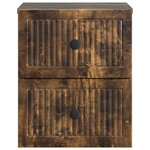 vidaXL Cabinet de chevet mural 2 Pièces Chêne fumé 33 x 34 5 x 40 cm