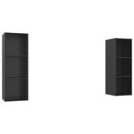 vidaXL Meubles TV muraux 2 Pièces Noir brillant Bois d'ingénierie