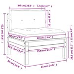 vidaXL Canapé de jardin sans accoudoirs et coussins 2 Pièces pin imprégné