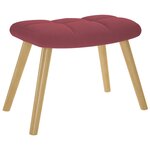 vidaXL Chaise à bascule avec repose-pied Rouge bordeaux Tissu