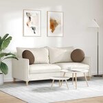 vidaXL Coussins de siège 2 Pièces Marron Ø40 x 13 cm tissu