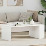 vidaXL Table basse Blanc 95 x 50 x 34 cm Bois d'ingénierie