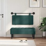 vidaXL Tête de lit suspendue Vert foncé Tissu