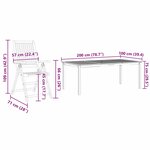 Ensemble de salle à manger de jardin 9 pièces en bois d'acacia massif pliable
