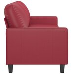 vidaXL Canapé à 3 places Rouge bordeaux 180 cm Similicuir