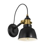 Eglo lampe murale thornford noir et bronze 49522