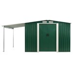 vidaXL Abri de jardin avec portes Vert 386x205x178 cm Acier