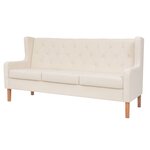 vidaXL Ensemble de canapés 3 Pièces tissu blanc crème