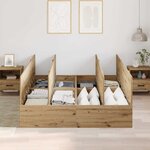 vidaXL Cadre de lit avec stockage chêne artisanal 200 x 140 x 31 5 cm