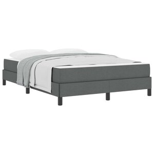 vidaXL Lit à ressorts avec matelas Gris foncé 140 x 190 cm tissu