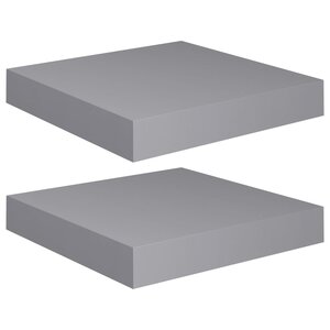 vidaXL Étagères murales flottantes 2 Pièces gris 23x23 5x3 8 cm MDF