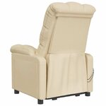 vidaXL Fauteuil électrique de massage Crème Tissu