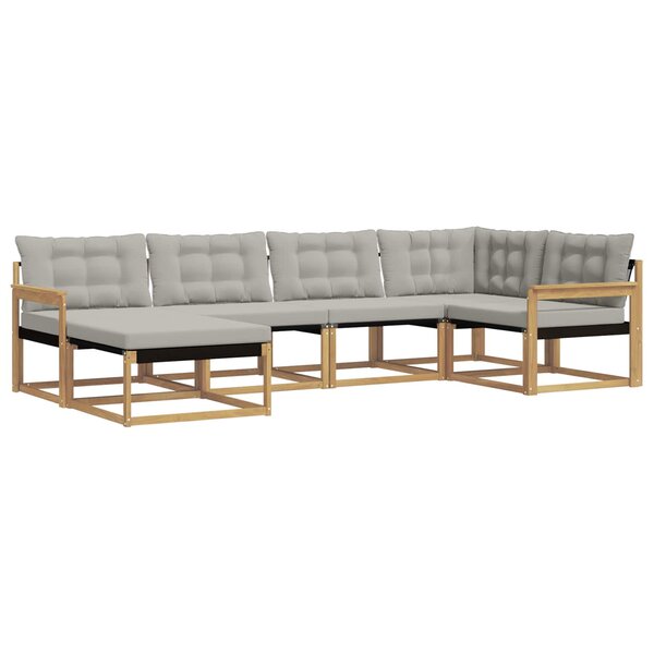 vidaXL Ensemble de canapés d'extérieur 6 pc Blanc et gris clair