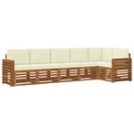 vidaXL Ensemble de canapés d'extérieur 6 pc Naturel et Crème Polyester