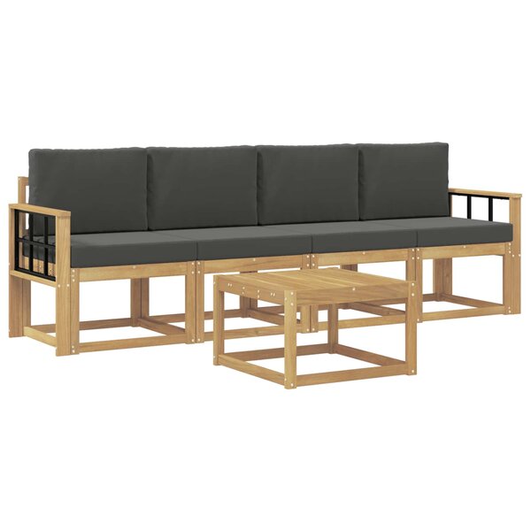 vidaXL Ensemble de canapés d'extérieur 5 pc Blanc et anthracite