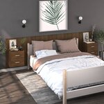 Vidaxl tables de chevet murales 2 pièces chêne marron